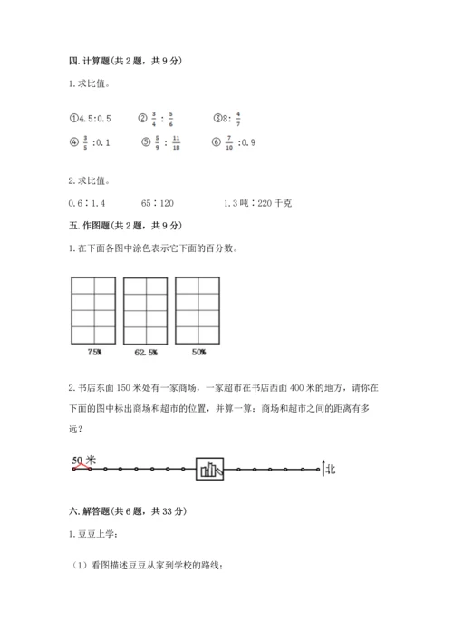 人教版六年级上册数学期末测试卷a4版可打印.docx