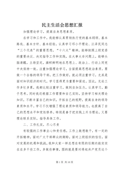 民主生活会思想汇报 (2).docx