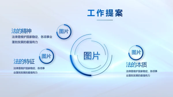 蓝色大气司法法律讲座工作总结PPT动态模板