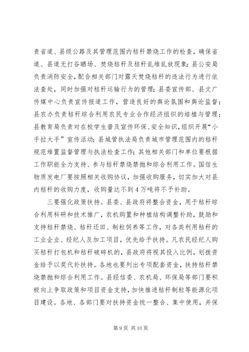 副县长在秸秆综合利用动员会讲话.docx