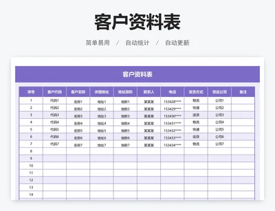 客户资料表