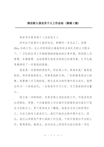 酒店新人保安员个人工作总结 (集锦3篇).docx