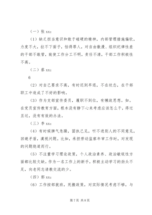 支部委员和支部党员相互批评意见 (2).docx