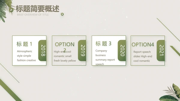 绿色清新草本美容护肤工作总结PPT