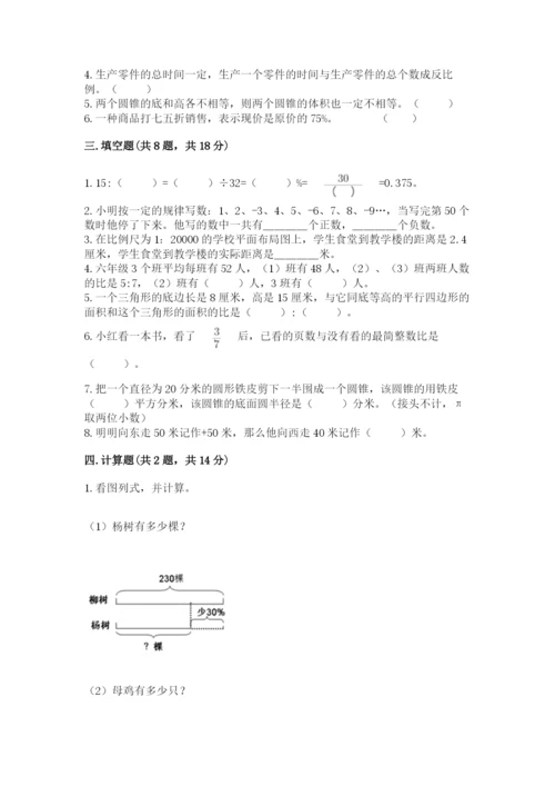 洪泽县六年级下册数学期末测试卷完整参考答案.docx