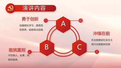 红色大气党员读书分享会动态PPT模板