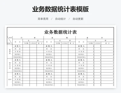 业务数据统计表模版