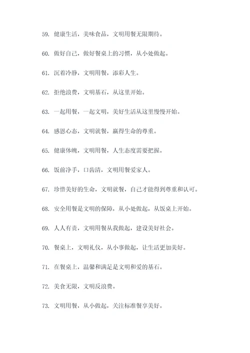公安宣传文明就餐标语口号