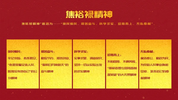 教学焦裕禄精神党员教学PPT模板