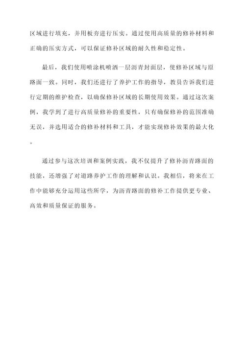 修补沥青路面培训心得
