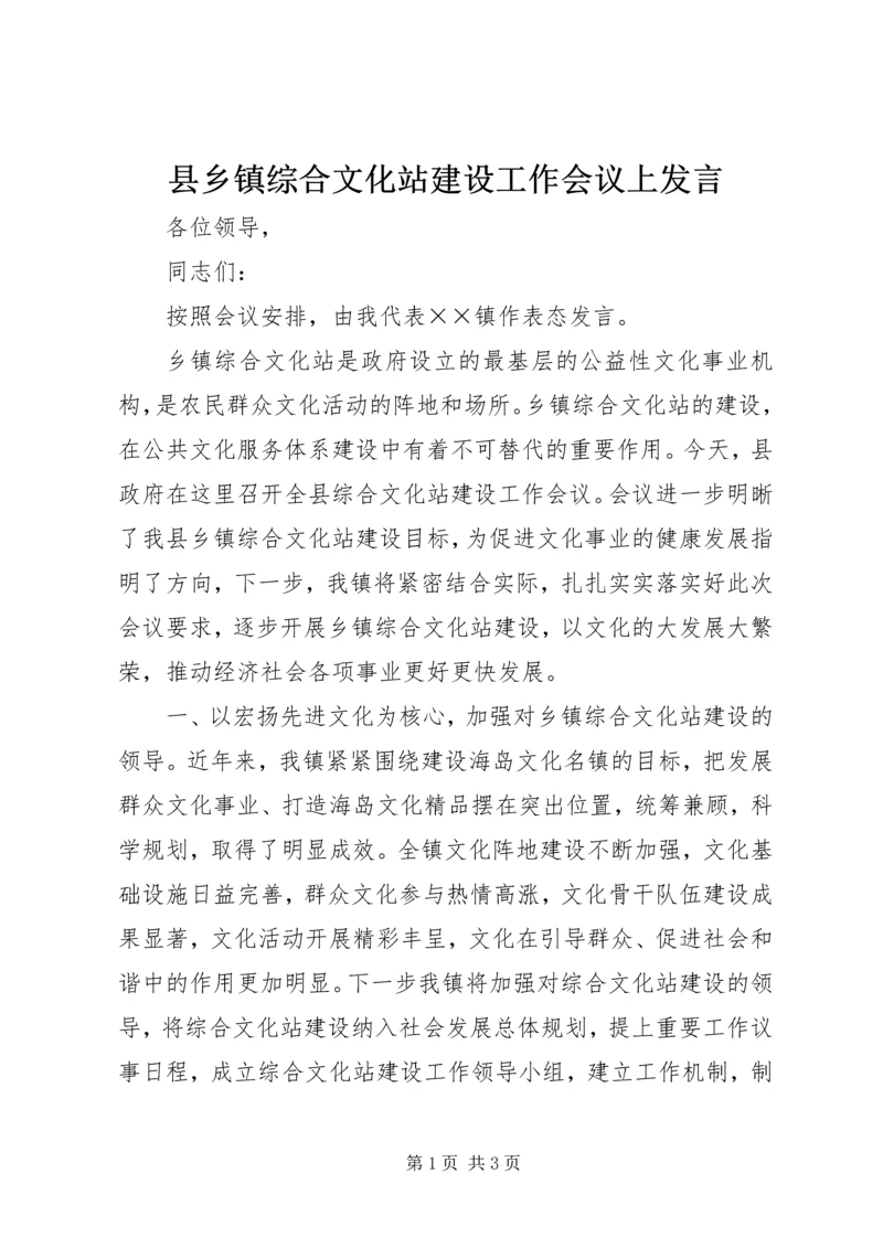 县乡镇综合文化站建设工作会议上发言.docx