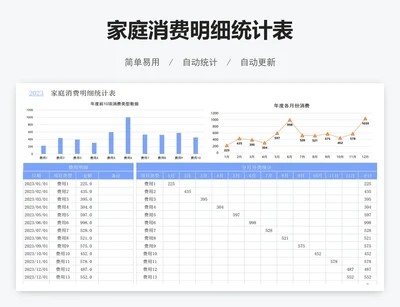 家庭消费明细统计表