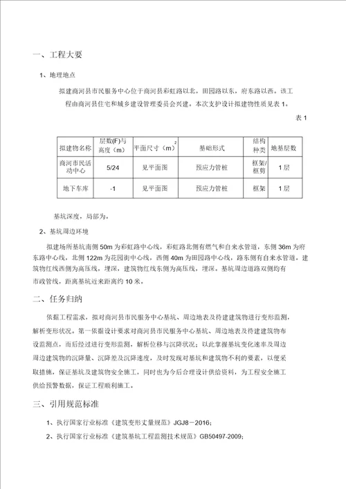 位移及建筑物沉降观测监测规划方案