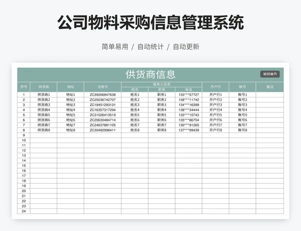 公司物料采购信息管理系统