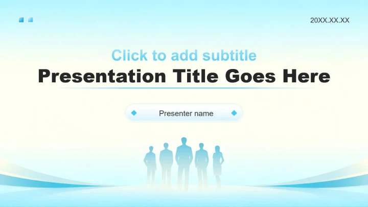 蓝色清新简约风团队成员介绍企业培训PPT主题模板