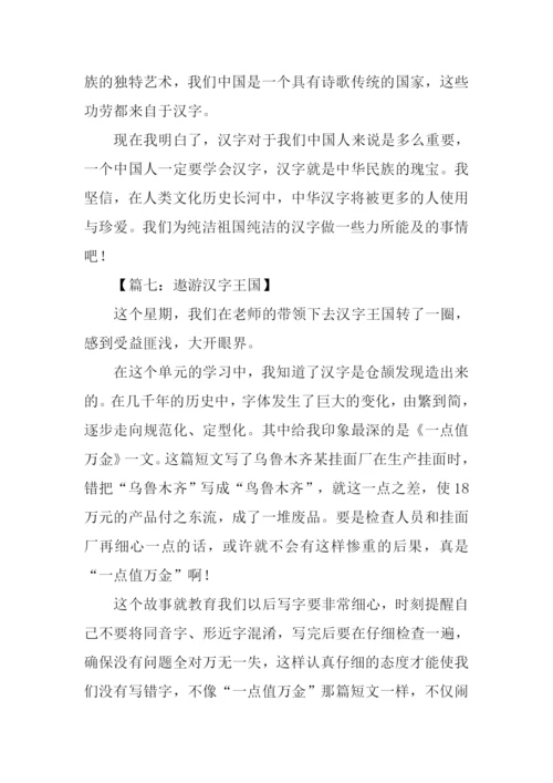 遨游汉字王国作文250字.docx