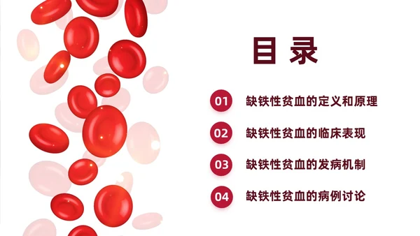 红色简约风缺铁性贫血常规知识培训PPT模板护理