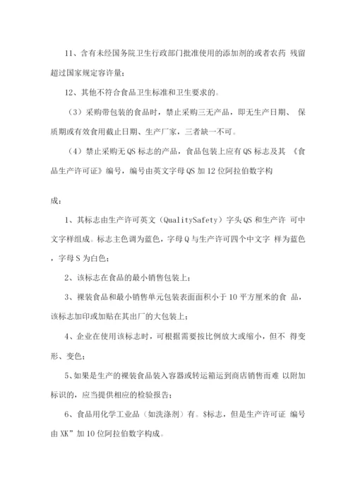 食品采购各项管理制度.docx