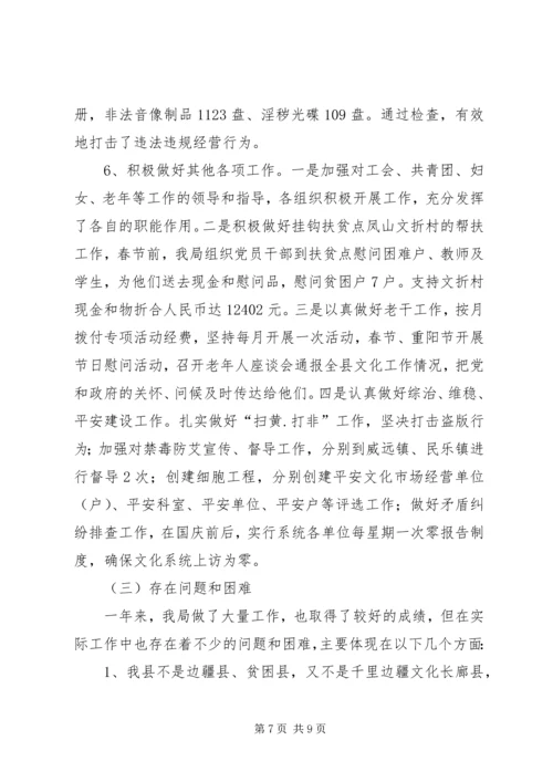 文化体育局工作总结及工作计划 (2).docx