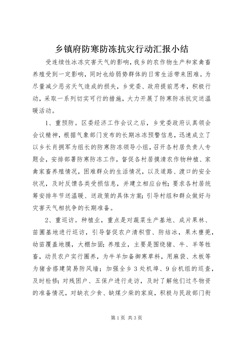 乡镇府防寒防冻抗灾行动汇报小结.docx