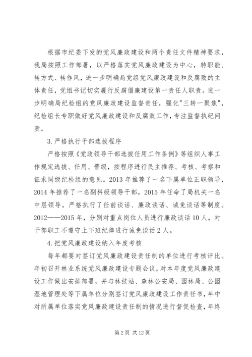 林业局党风廉政建设工作汇报.docx