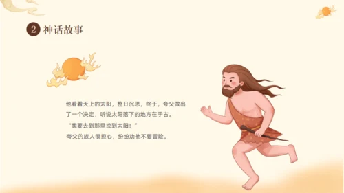 夸父逐日神话故事传说通用PPT模板