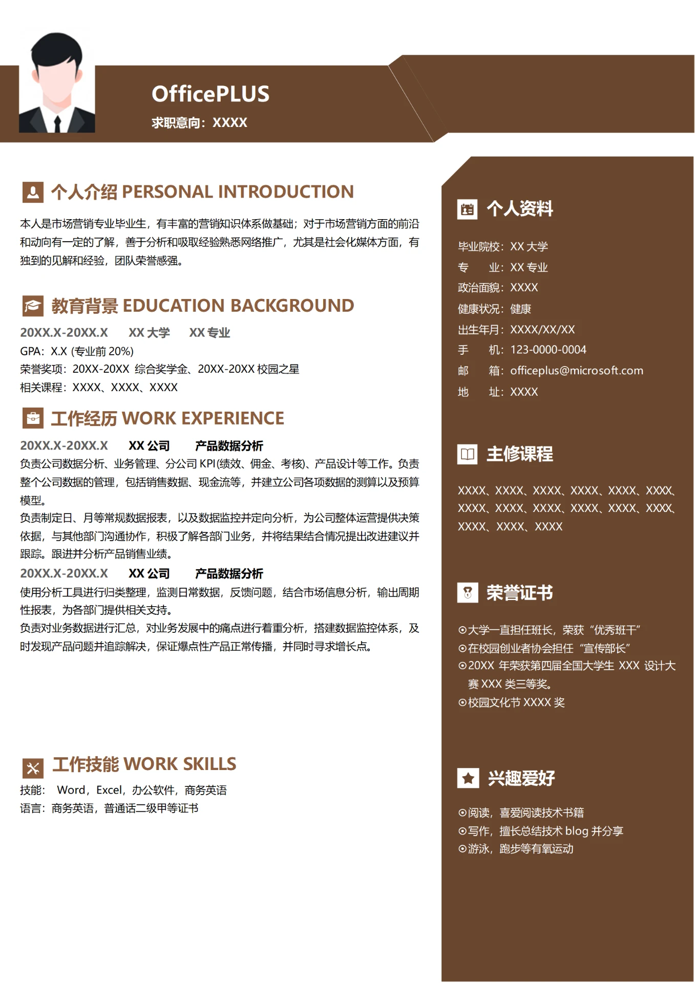 产品数据分析简历范文