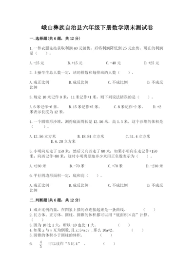 峨山彝族自治县六年级下册数学期末测试卷及答案参考.docx