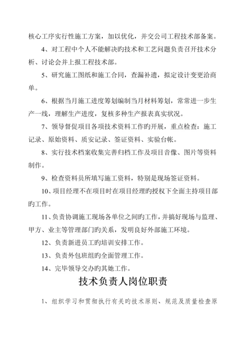 优质建筑工地岗位基本职责及日常分工.docx