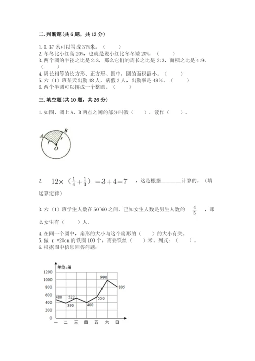 2022人教版六年级上册数学期末测试卷精选.docx