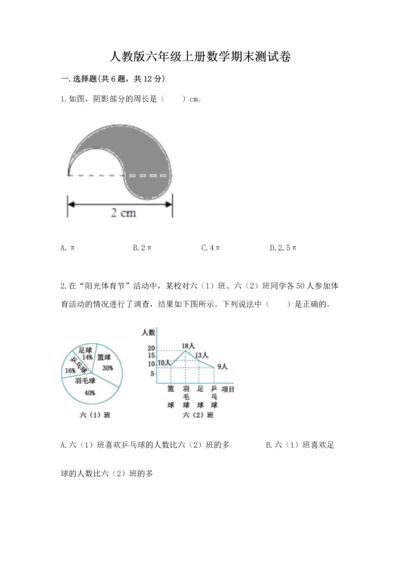 人教版六年级上册数学期末测试卷附答案（b卷）.docx