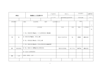 机械加工工艺卡模板.docx