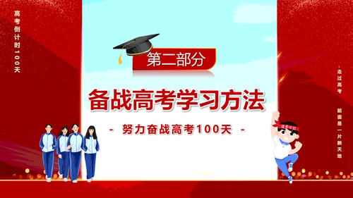 中考高考倒计时一百天冲刺加油PPT模板