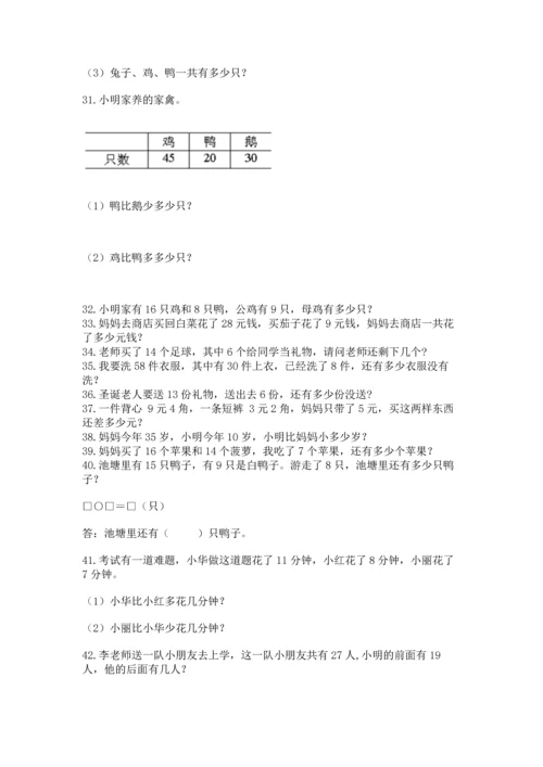 一年级下册数学解决问题50道精品【突破训练】.docx