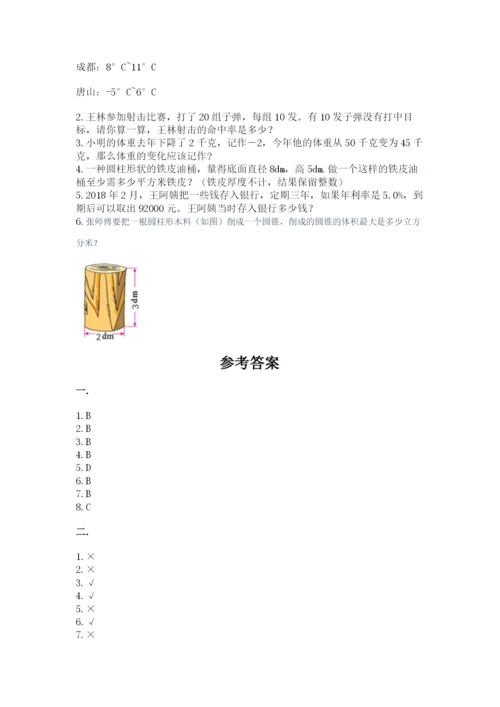 洛阳市小学数学小升初试卷含答案（轻巧夺冠）.docx