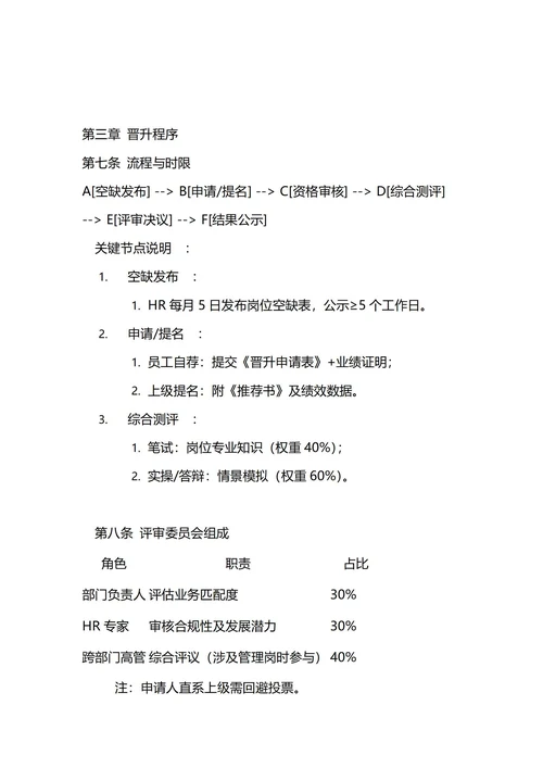 通用员工晋升管理制度