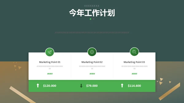 绿金色开工报告通用PPT模板