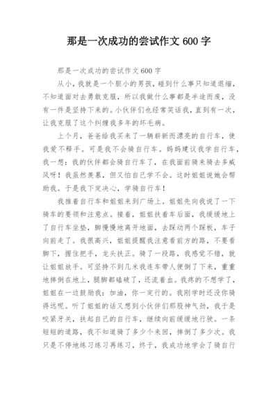 那是一次成功的尝试作文600字.docx