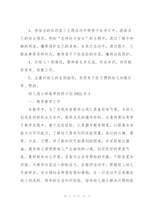 幼儿园小班春季班级计划2022年5篇.docx