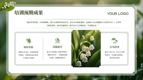 绿色清新员工培训PPT模板