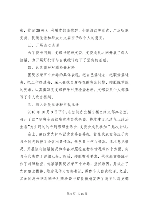 专题组织生活会会议情况报告范文.docx
