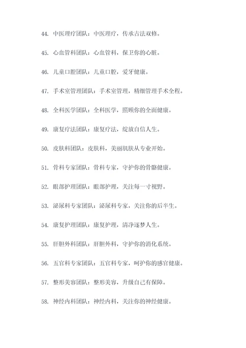 医学生团队名称和口号简短