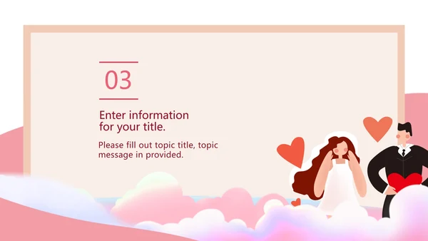 粉色小清新卡通情书婚礼祝福PPT模板