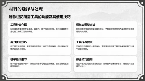 红色中国风非遗绒花的工艺魅力PPT模板