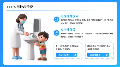 蓝色3D医疗科普PPT模板