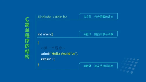 深色扁平C语言编程教学PPT模板