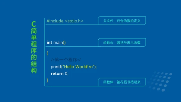 深色扁平C语言编程教学PPT模板