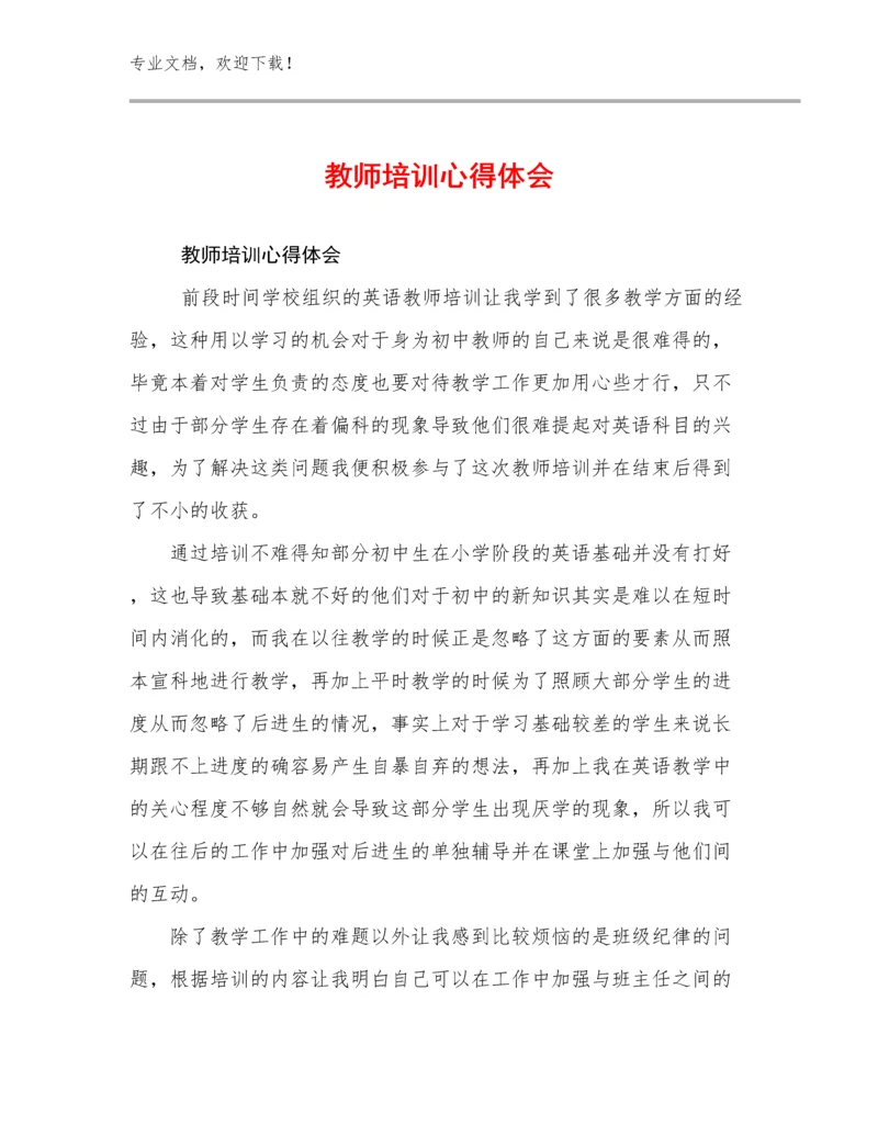 2023教师培训心得体会优选例文22篇.docx