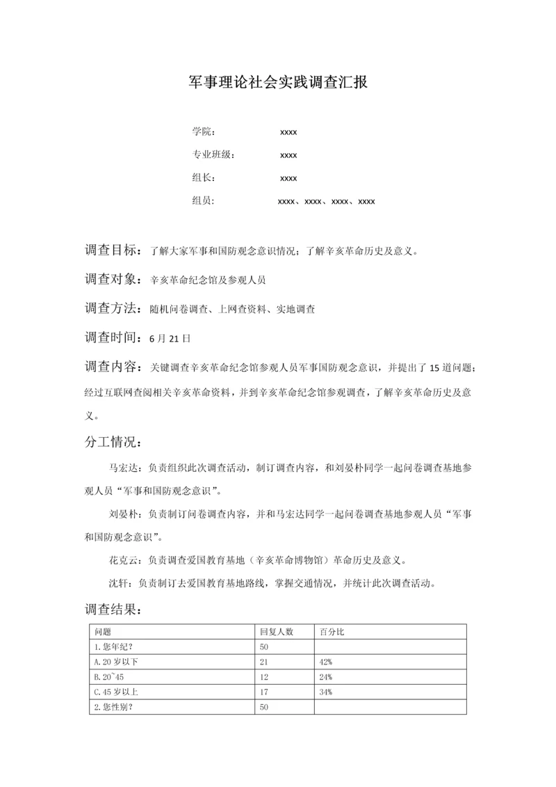 军事理论社会实践调查分析报告.docx