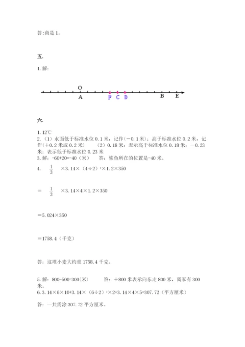 小学六年级数学期末自测题word.docx